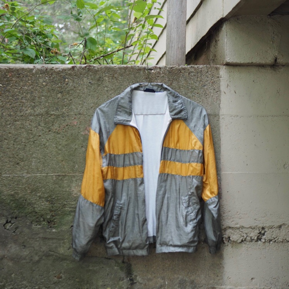 Vintage Gray + Gold Windbreaker